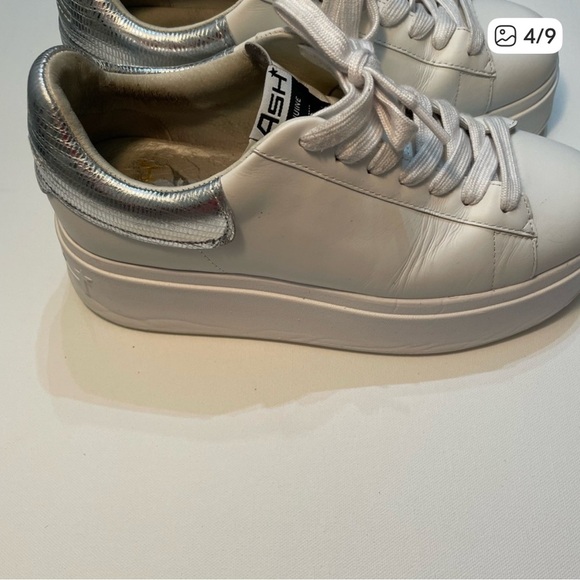 Ash White and Silver Platform Sneakers Size 9 (39) SB-1 - Picture 4 of 9